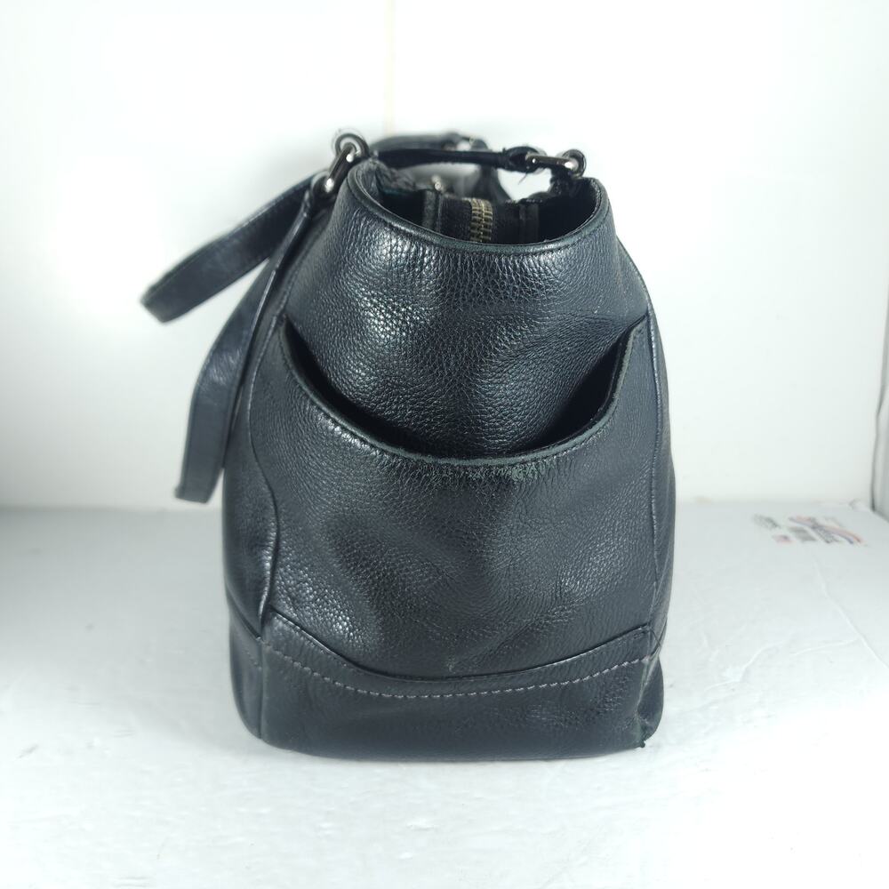 Coach Park Carrie 23284 Black Pebbled Leather Carryall Tote Shoulder Bag - Picture 4 of 16